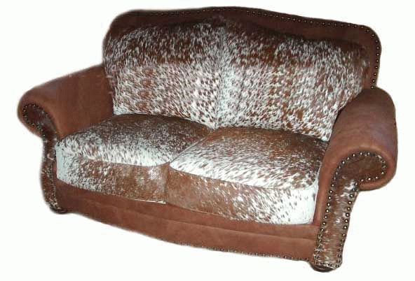 Most Recent Antonio Light Gray Leather Sofas For Rustic Cowhide And Leather Love Seats (View 13 of 15)