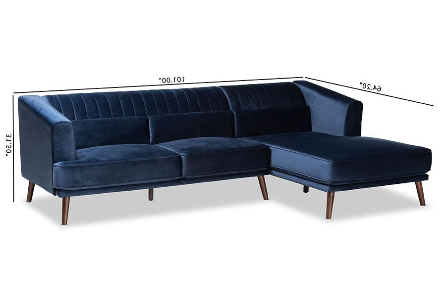 Most Recently Released Baxton Studio Morton Mid Century Modern Contemporary Navy With Regard To Dulce Mid Century Chaise Sofas Dark Blue (View 2 of 25)