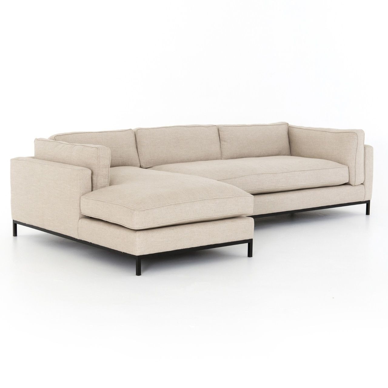 Most Up To Date 2pc Burland Contemporary Sectional Sofas Charcoal Pertaining To Grammercy Modern Sand Fabric 2 Piece Sectional Sofa (View 17 of 25)