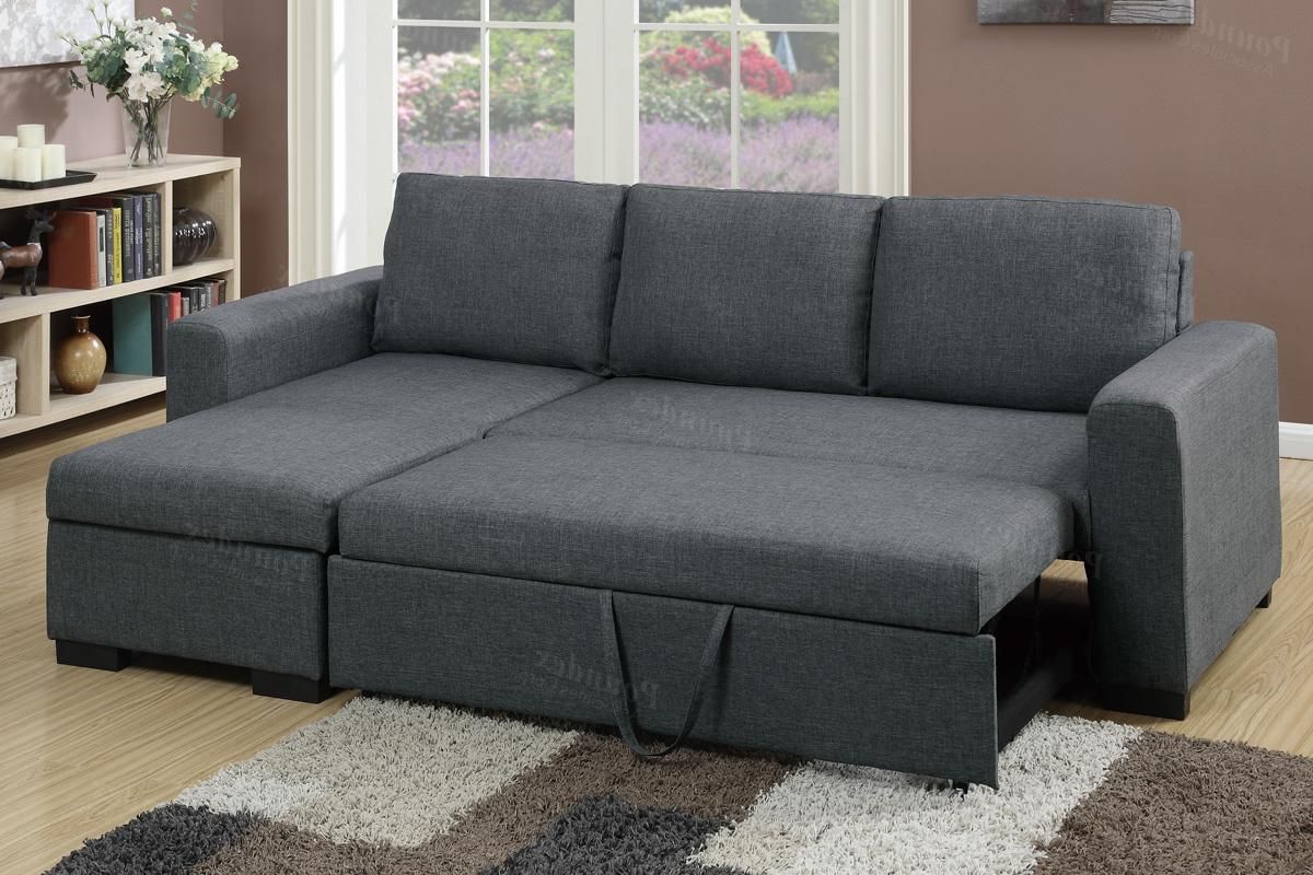 Popular Grey Fabric Sectional Sofa Bed – Steal A Sofa Furniture Throughout Sectional Sofas In Gray (Photo 22 of 25)