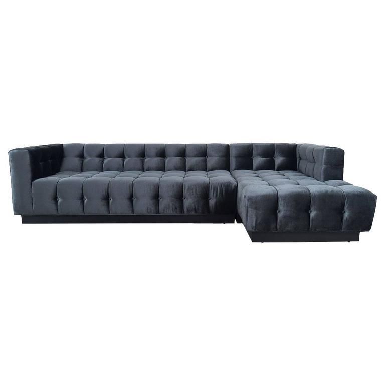 Preferred Mid Century Modern Style Sectional And Chaise Tufted In In Somerset Velvet Mid Century Modern Right Sectional Sofas (View 12 of 25)