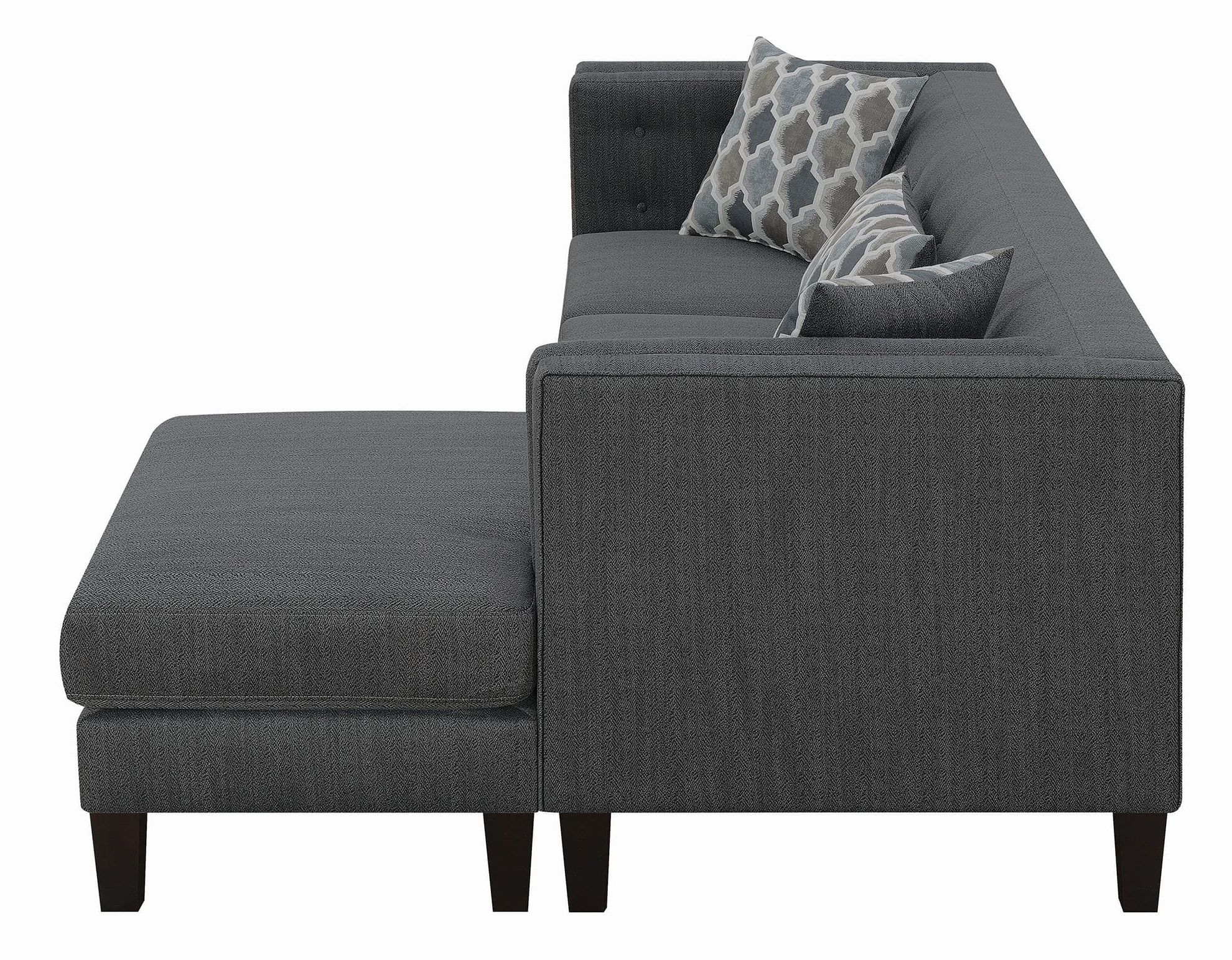 Quality In Brayson Chaise Sectional Sofas Dusty Blue (View 4 of 25)