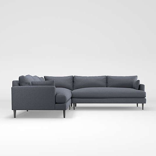 Setoril Modern Sectional Sofa Swith Chaise Woven Linen Within Widely Used Grey Sectional Sofas (View 10 of 25)