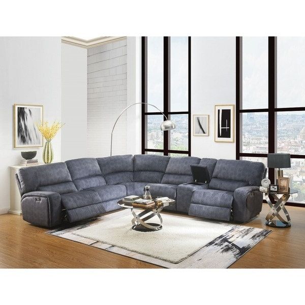 Shop Emmen Power Motion Sectional Sofa W/ Power Usb In With Most Up To Date Gneiss Modern Linen Sectional Sofas Slate Gray (View 21 of 25)