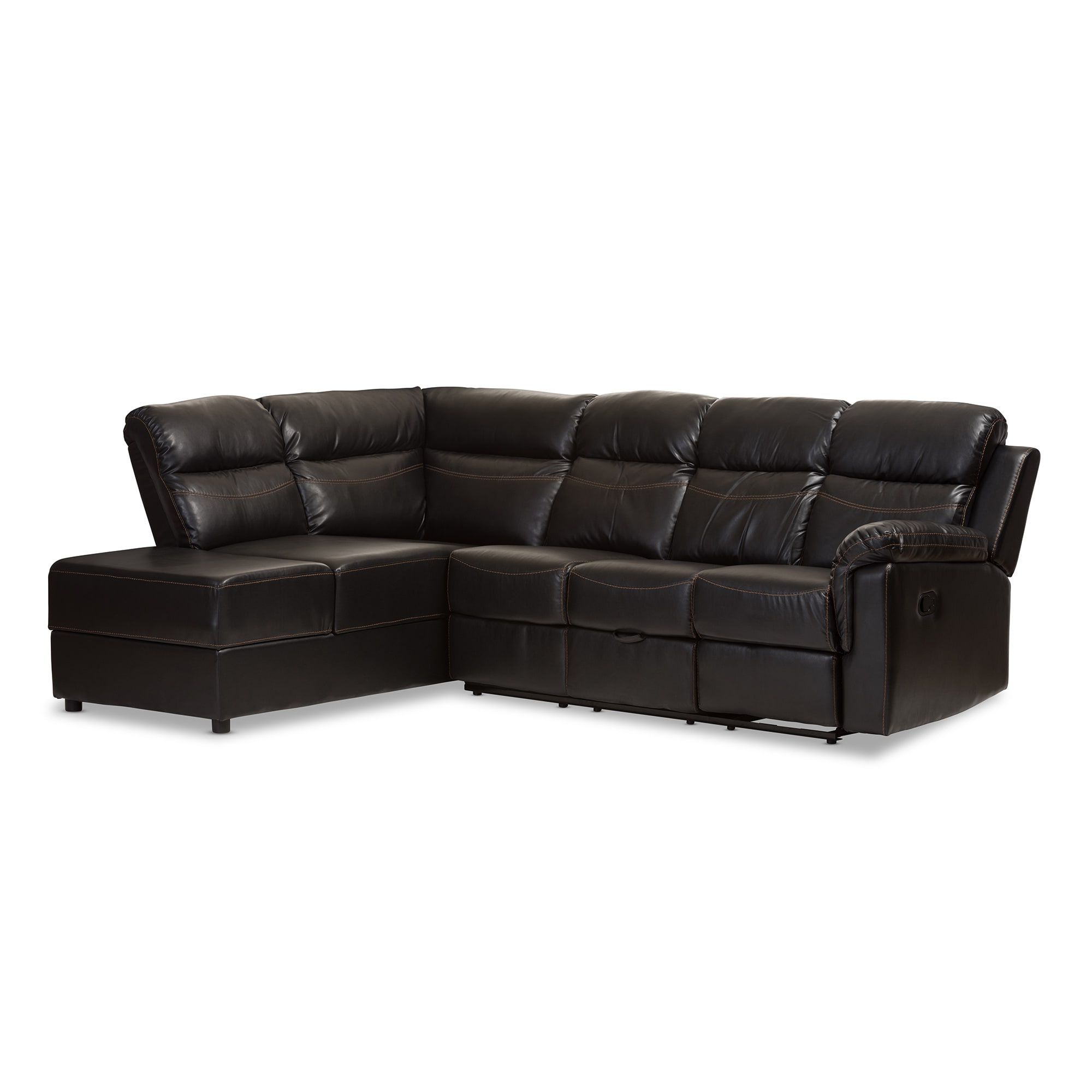 Storage Chaise With Most Current 2pc Burland Contemporary Sectional Sofas Charcoal (View 7 of 25)