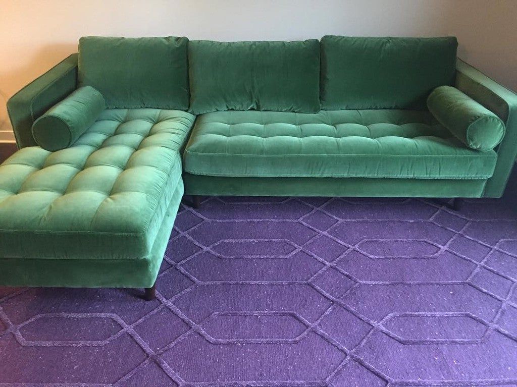 Sven Grass Green Right Sectional Sofa In  (View 6 of 25)
