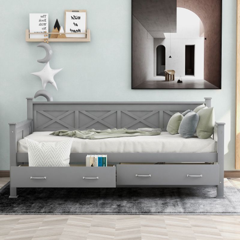 Twin Size Daybed Frame Pinewood Trundle Bed Sofa Withtwo Pertaining To Most Recent Twin Nancy Sectional Sofa Beds With Storage (Photo 8 of 25)