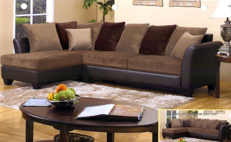 Well Known 2pc Luxurious And Plush Corduroy Sectional Sofas Brown Intended For Chocolate Brown Sectional Sofa With Chaise – Redboth (View 6 of 25)