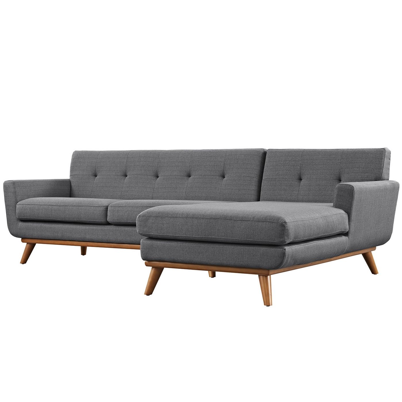 Well Known Florence Mid Century Modern Left Sectional Sofas Inside Mid Century Modern Engage Left Facing Sectional Sofa W (View 16 of 25)