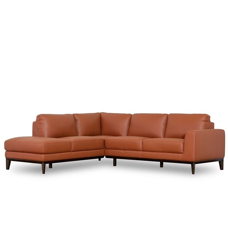Well Known Florence Mid Century Modern Right Sectional Sofas Regarding Mid Century Modern Milton Orange Leather Sectional Sofa (View 3 of 25)