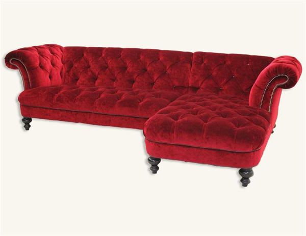 Well Known French Seamed Sectional Sofas In Velvet For Scarlet Velvet Sectional – Red Velvet Sectional Sofa (View 15 of 25)