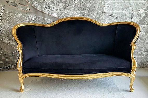 Well Known French Seamed Sectional Sofas In Velvet With Settee Sofa Loveaset Vintage Antique French Victorian Gold (View 24 of 25)