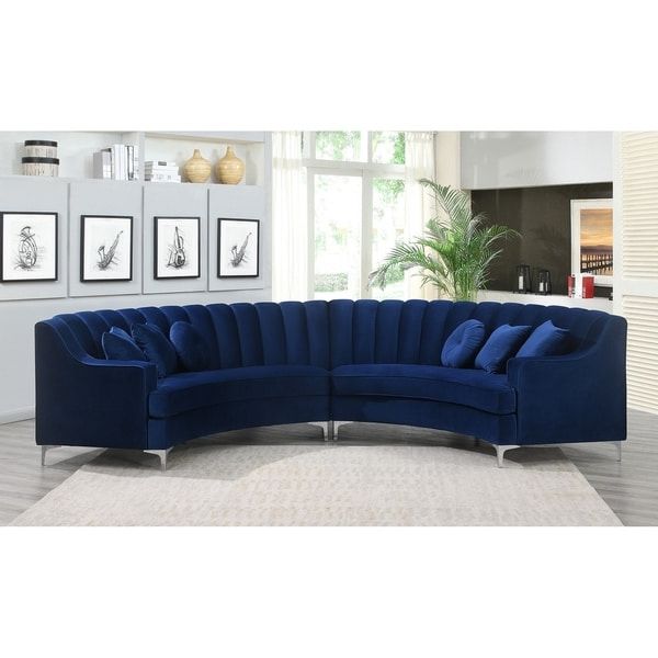 Well Known Shop Modern Curved Velvet Sectional Sofa – 141.8X28X (View 12 of 25)