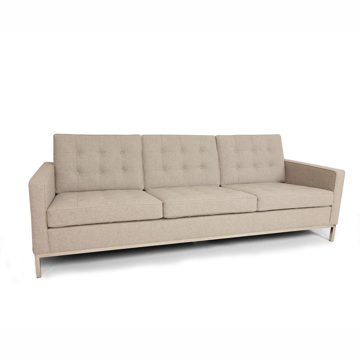Well Liked $1799 Mid Century Modern Reproduction Tufted Sofa – Wool Inside Florence Mid Century Modern Left Sectional Sofas (Photo 23 of 25)