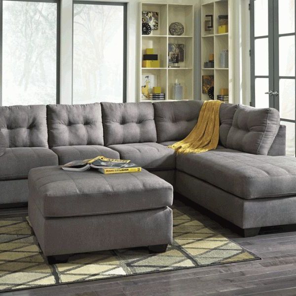 Well Liked Maier Charcoal Laf Chaise Sectional (View 11 of 25)
