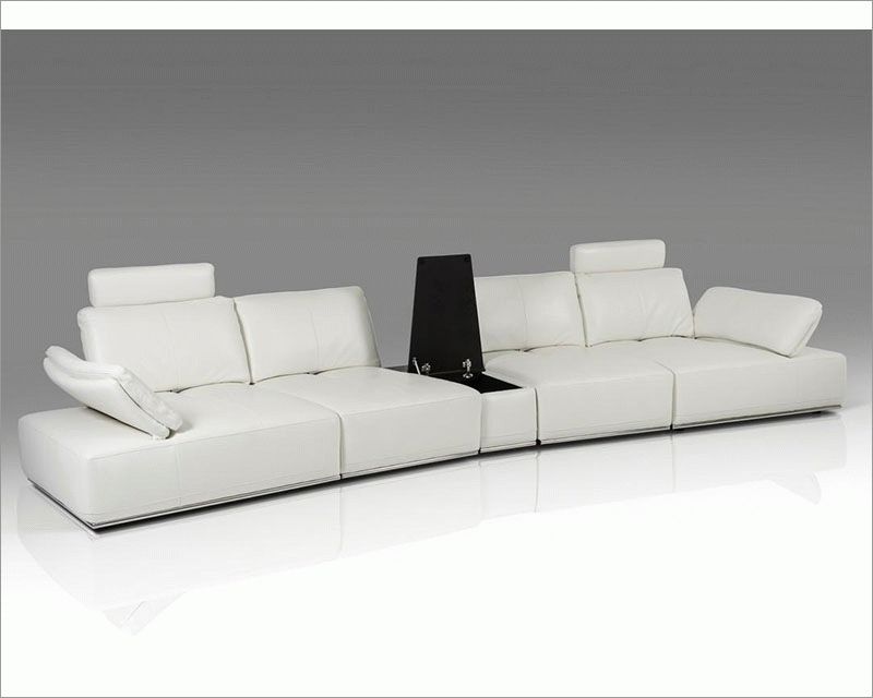 White Italian Leather Large Sectional Sofa 44l5968 For Recent Sectional Sofas In White (View 15 of 25)
