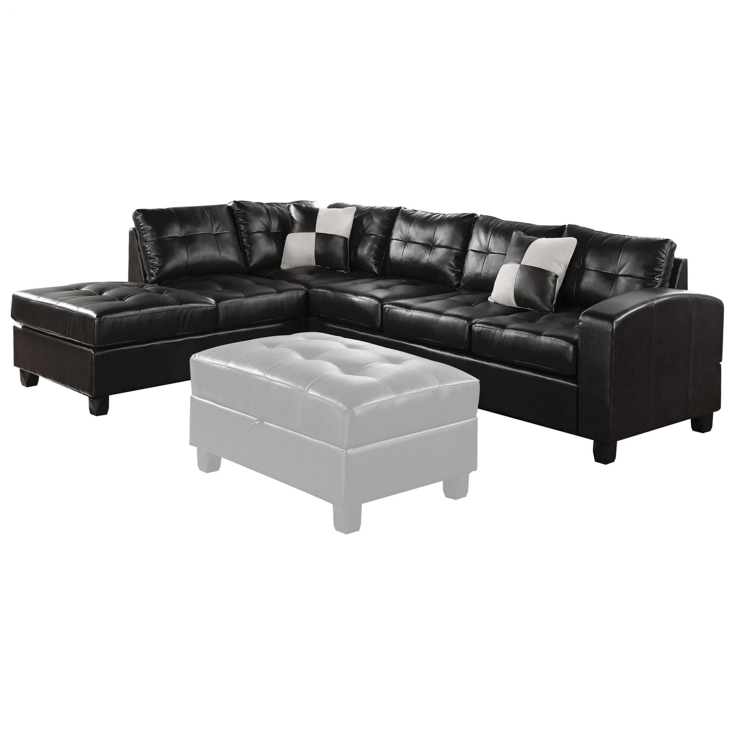 Widely Used Clifton Reversible Sectional Sofas With Pillows Regarding Acme Furniture Kiva 51195_kit Sectional Sofa W/2 Pillows (Photo 22 of 25)