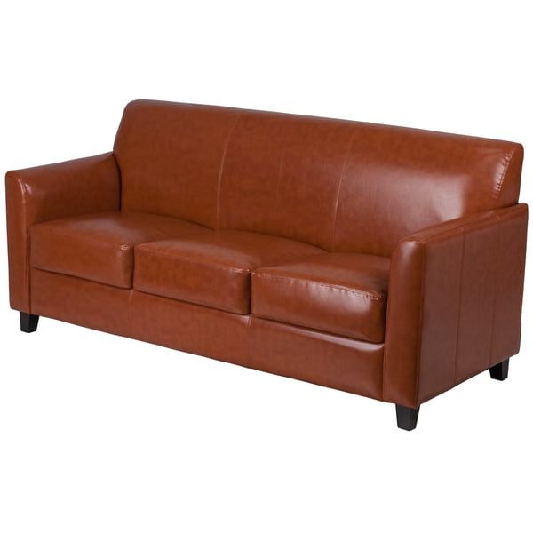 Widely Used Florence Mid Century Modern Right Sectional Sofas Cognac Tan Within Benville Modern Cognac Leather Sofa – On Sale – Overstock (View 18 of 25)