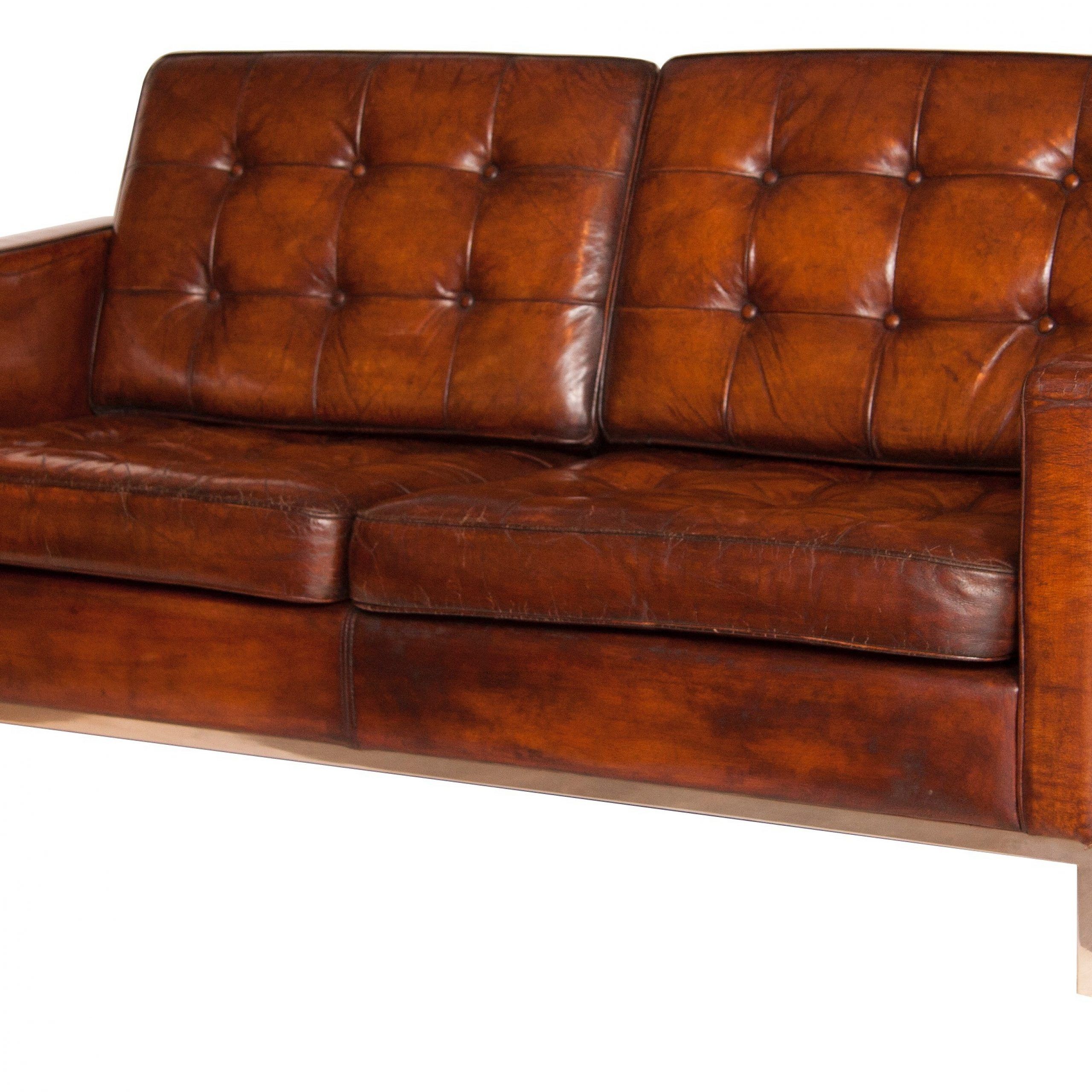 Widely Used Florence Mid Century Modern Right Sectional Sofas Pertaining To Mid Century Brown Leather Sofa,Florence Knoll –  (View 7 of 25)