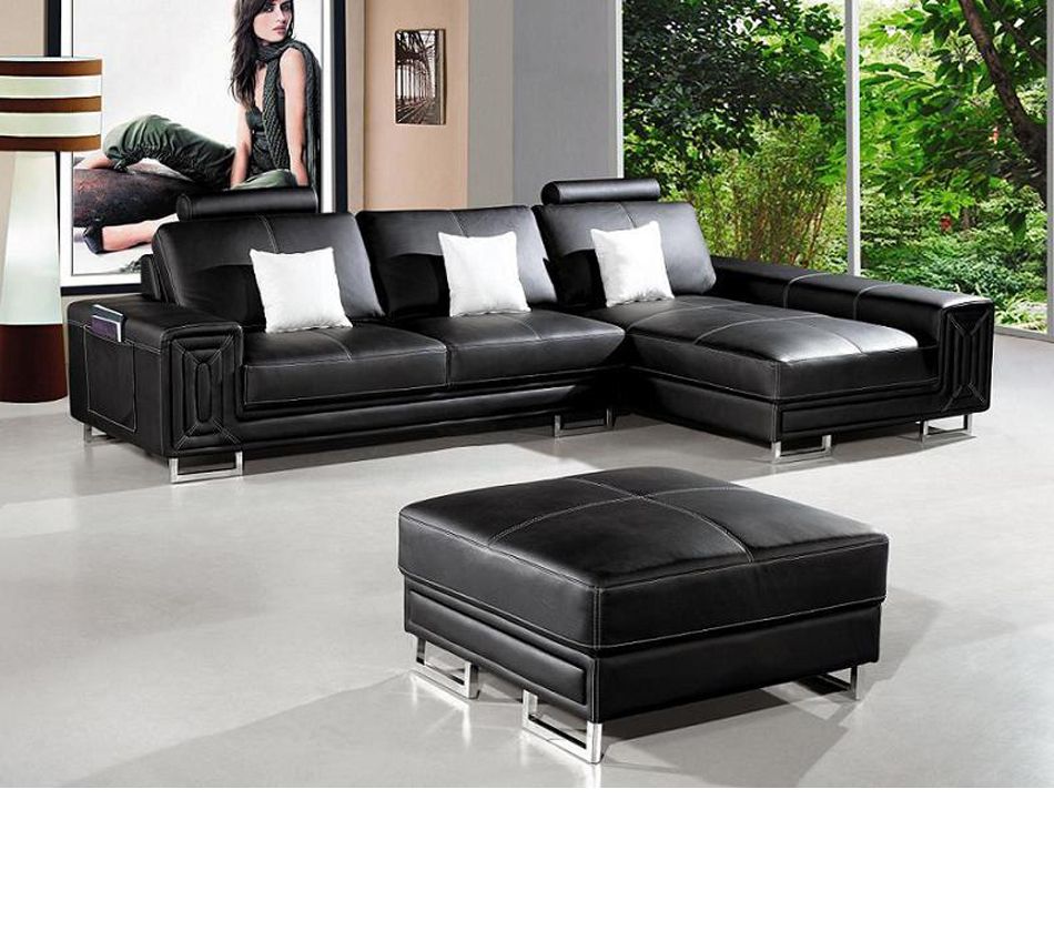 Wynne Contemporary Sectional Sofas Black Within Favorite Dreamfurniture – T957 – Modern Black Leather Sectional (View 11 of 25)