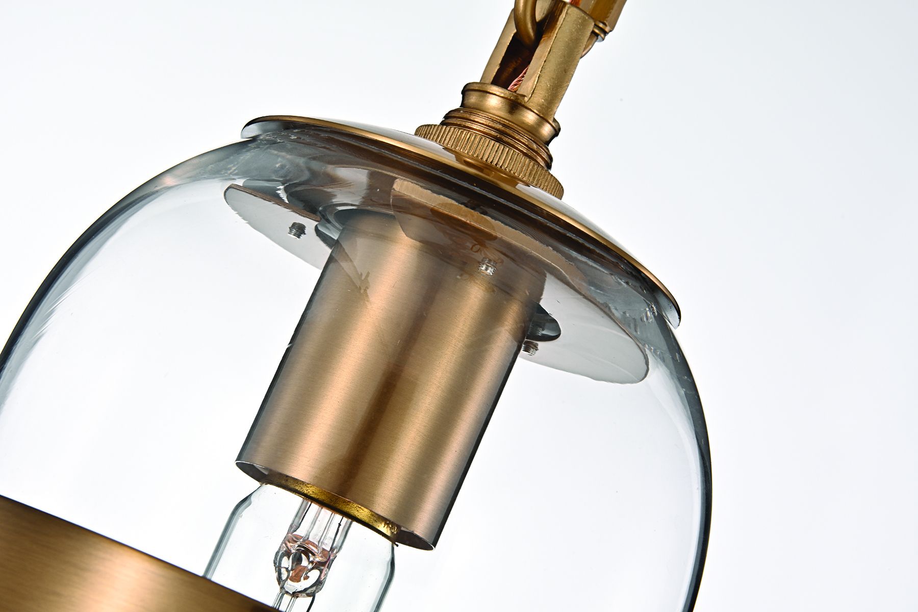 1 Light Natural Brass Mini Pendant With Clear Glass In Most Popular Bubbles Clear And Natural Brass One Light Chandeliers (View 12 of 15)