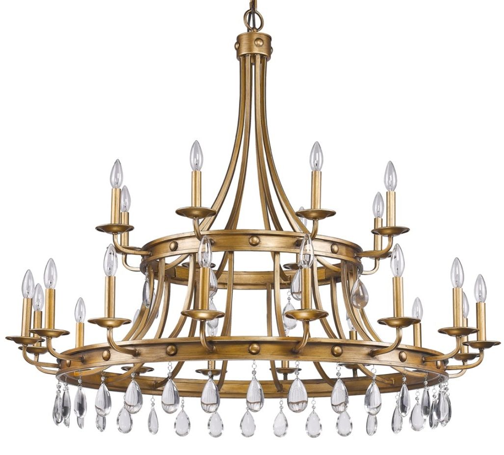 2019 Antique Gild One Light Chandeliers With Regard To Krista Antique Gold & Crystal Chandelier 48"Wx42"H (View 12 of 15)