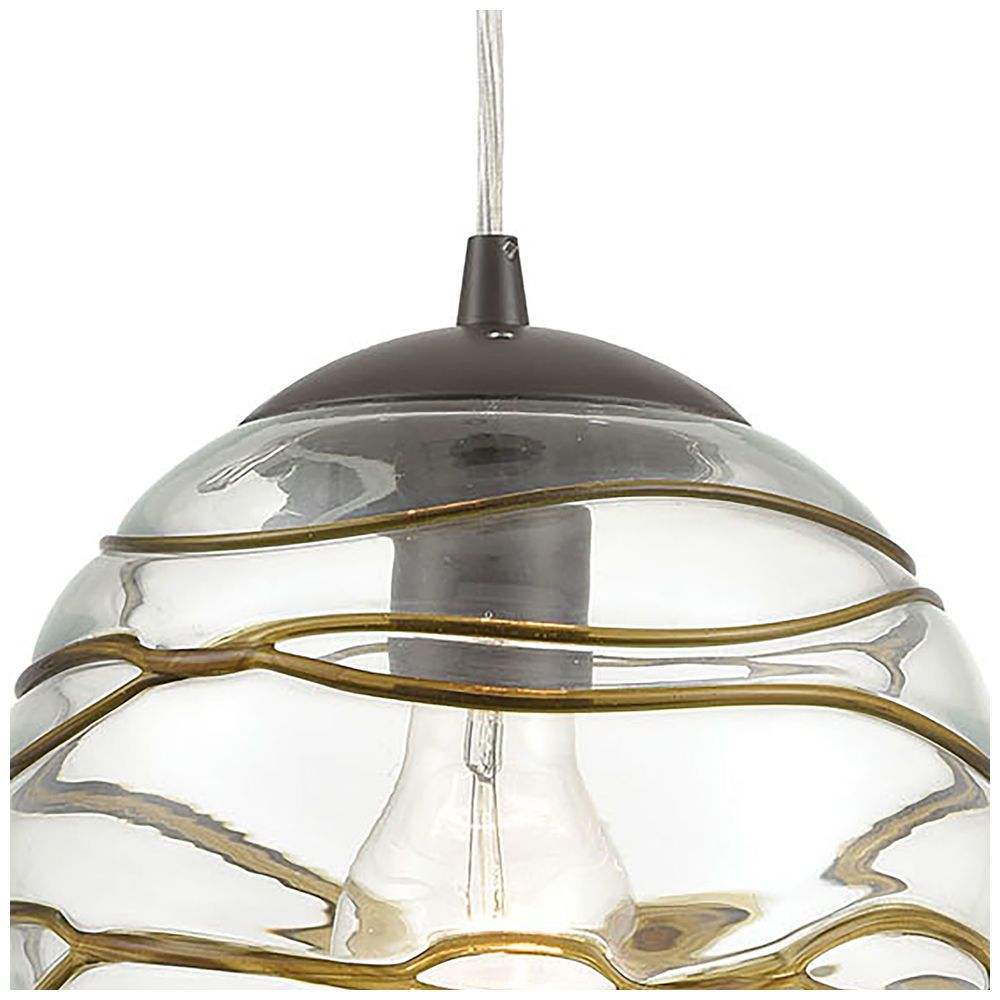 31753/1 Elk Lighting Vines 1 Light Mini Pendant In Oil For Popular Bubbles Clear And Natural Brass One Light Chandeliers (View 11 of 15)