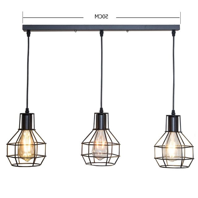 7 Type Modern Black Cage Pendant Lights Iron Minimalist With Well Known Black Iron Eight Light Minimalist Chandeliers (View 7 of 15)