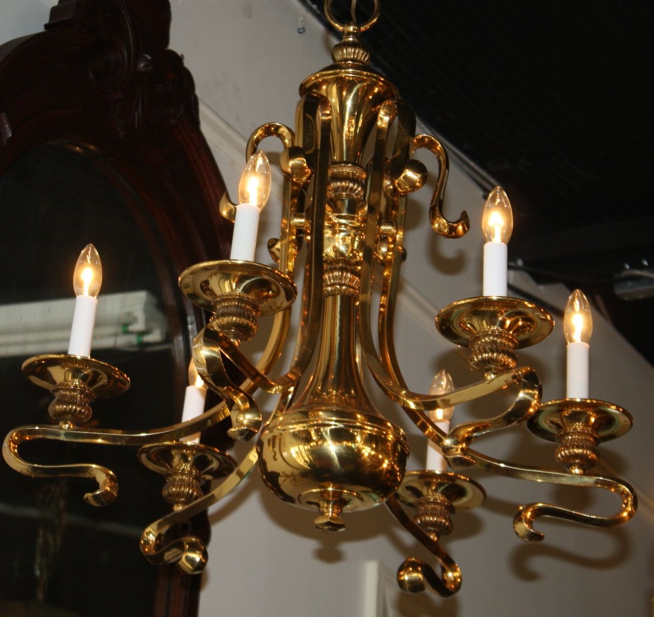 Antiques For Natural Brass Six Light Chandeliers (View 12 of 15)