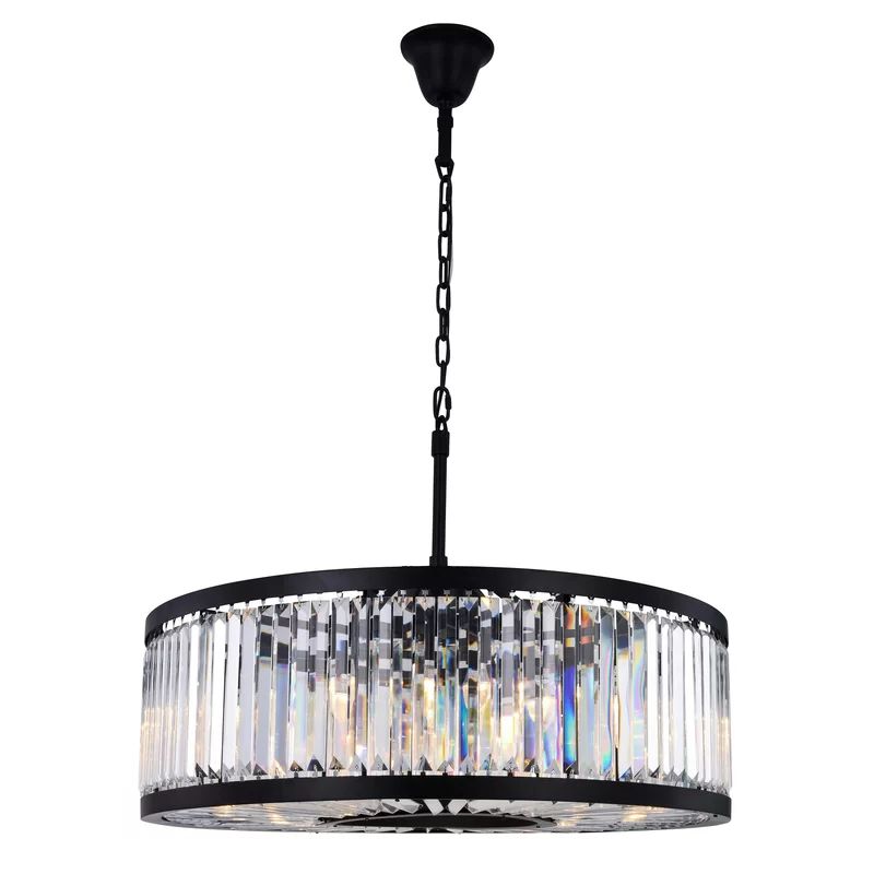 Black And Brass 10 Light Chandeliers With Most Recently Released Dorinda 10 – Light Shaded Drum Chandelier (View 13 of 15)