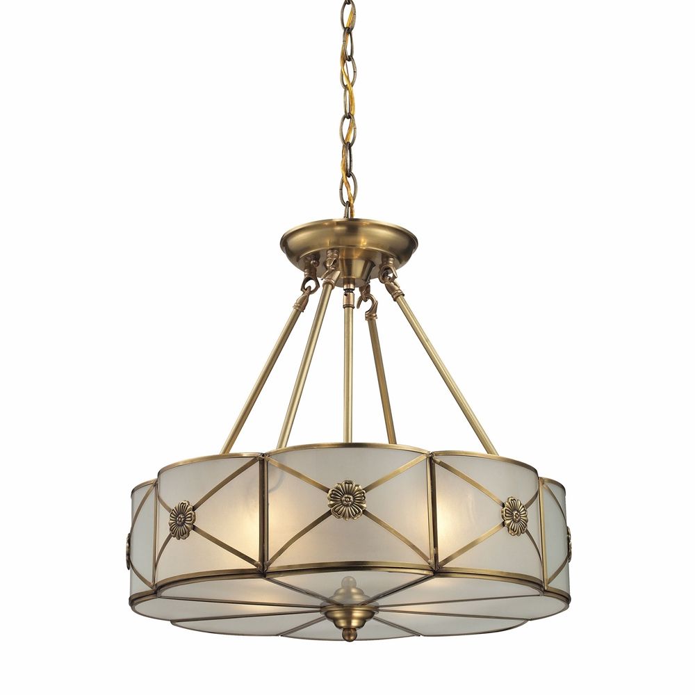 Brass Four Light Chandeliers With Regard To Well Known Elk Lighting – Preston 4 Light Pendant In Brushed Brass (View 6 of 15)