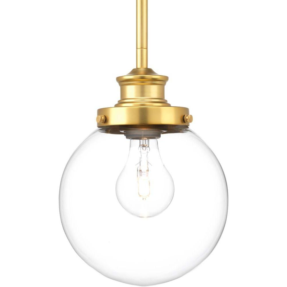 Bubbles Clear And Natural Brass One Light Chandeliers In Most Current Progress Lighting Penn Collection 1 Light Natural Brass (View 1 of 15)