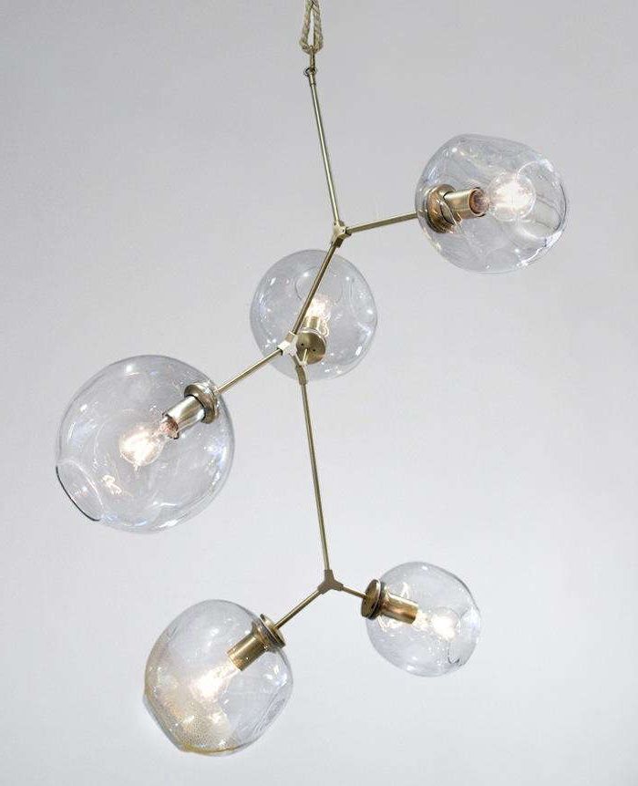 Bubbles Clear And Natural Brass One Light Chandeliers In Trendy 10 Easy Pieces: Modern Glass Globe Chandeliers – Remodelista (View 14 of 15)