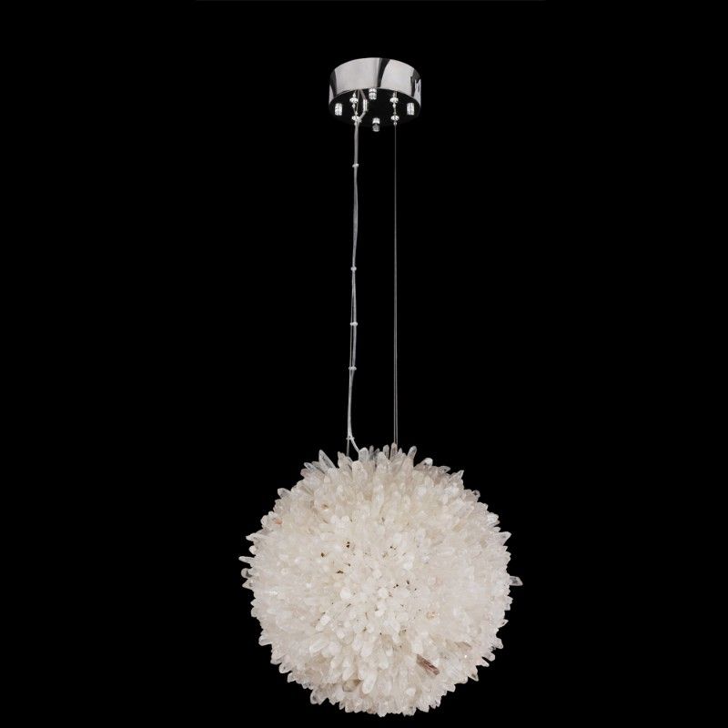 Clear Geode Quartz Crystal Chandelier Ball – Quartz Within Latest Bubbles Clear And Natural Brass One Light Chandeliers (View 6 of 15)
