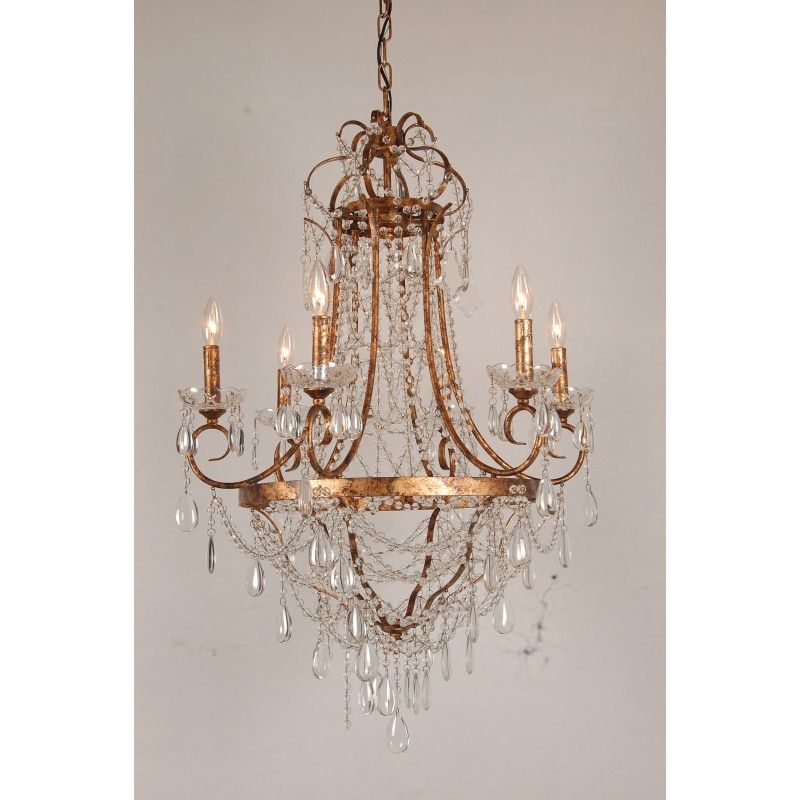 Current Antique Gild Two Light Chandeliers Intended For European Design French Empire Crystal Basket Chandelier In (View 6 of 15)
