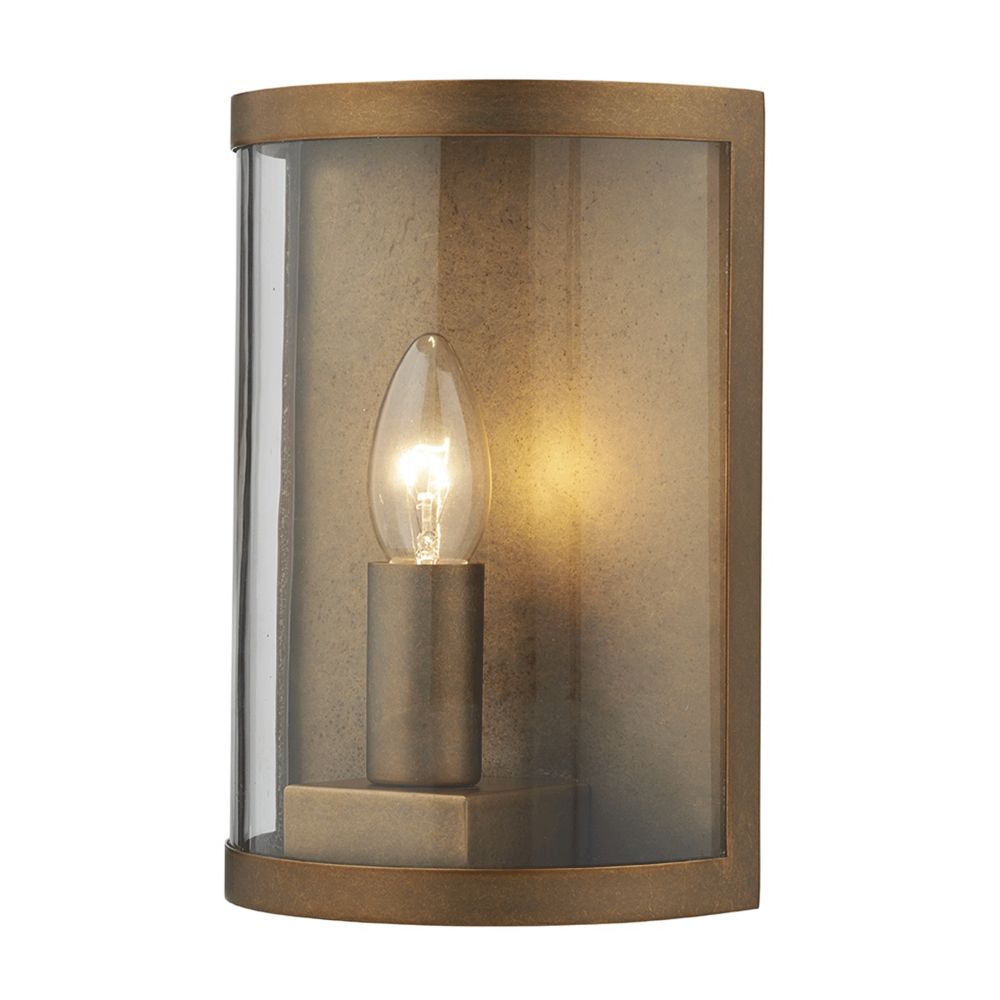 Dar Lighting Dusk 1 Ip44 Outdoor Wall Light In Natural In Trendy Bubbles Clear And Natural Brass One Light Chandeliers (View 3 of 15)