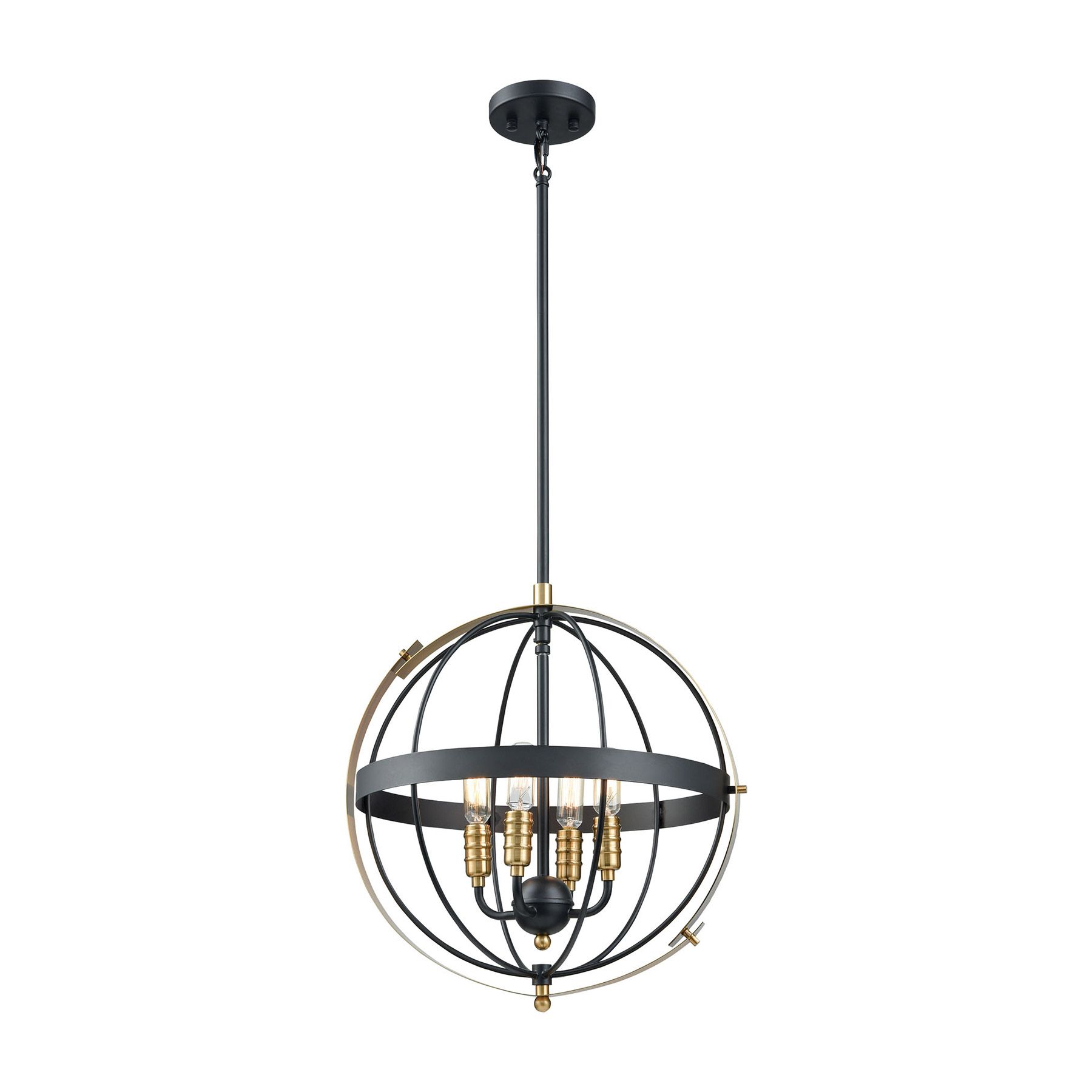 Elk Lighting 15285/4 4 Light Chandelier In Matte Black And Intended For Fashionable Brass Four Light Chandeliers (View 10 of 15)