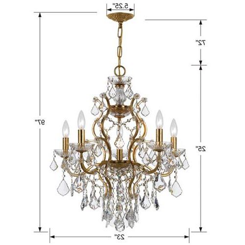 Famous Antique Gold 18 Inch Four Light Chandeliers For John Filmore French Country Antique Gold Steel 6 Light (View 3 of 15)