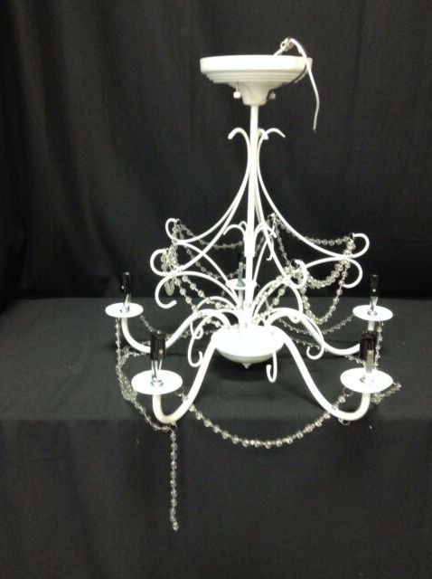 Famous Pottery Barn Kids Mia Flushmount Chandelier Light Within White And Weathered White Bead Three Light Chandeliers (View 6 of 15)