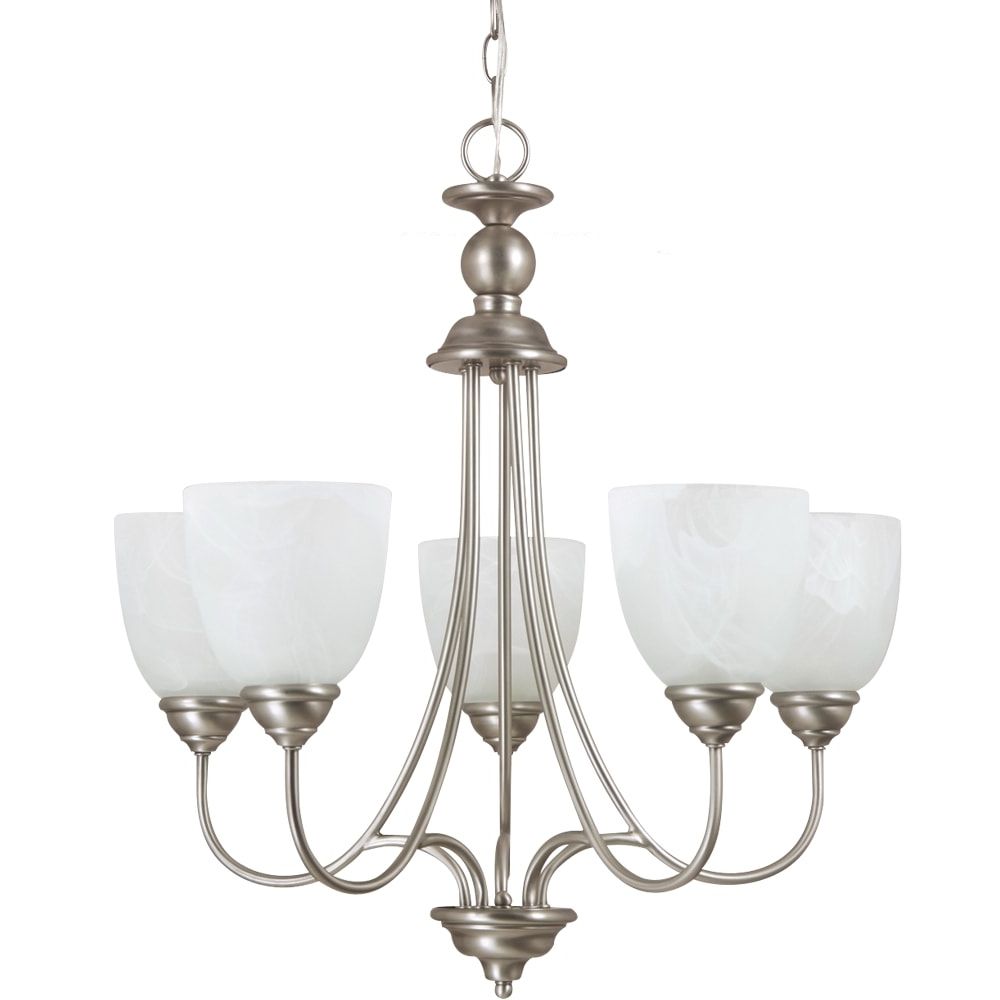 Fashionable Satin Nickel Five Light Single Tier Chandeliers Intended For Shop Sea Gull Lighting Lemont 5 Light Antique Brushed (View 7 of 15)
