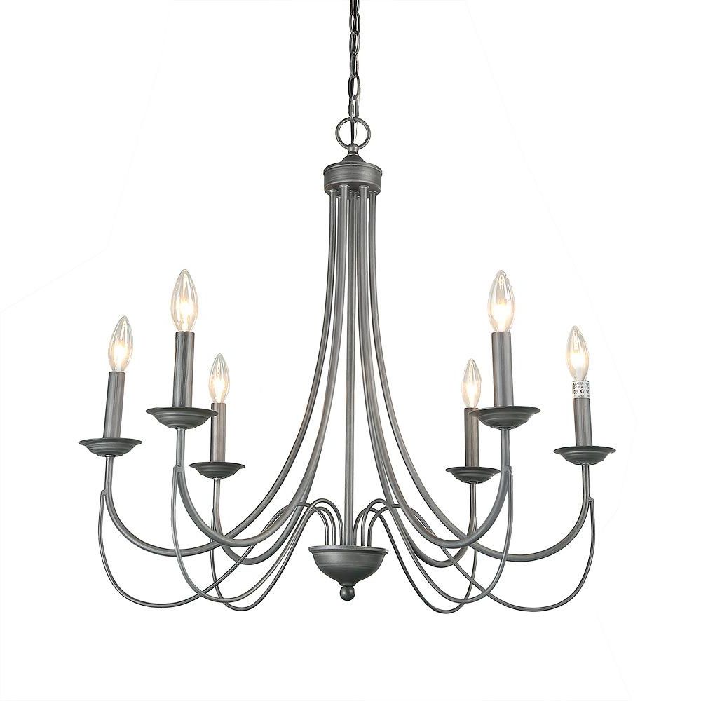 Four Light Antique Silver Chandeliers Within Current Lnc 6 Light Antique Silver Indoor Chandelier A03329 – The (View 1 of 15)