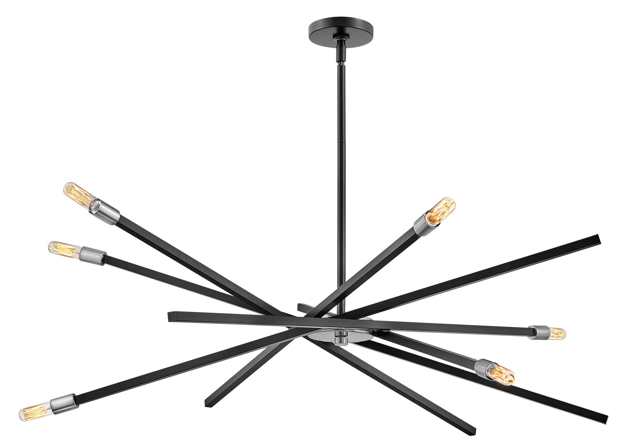 Hinkley Lighting 4766 Archer 6 Light 43"W Sputnik With Most Current Satin Black 42 Inch Six Light Chandeliers (View 3 of 15)