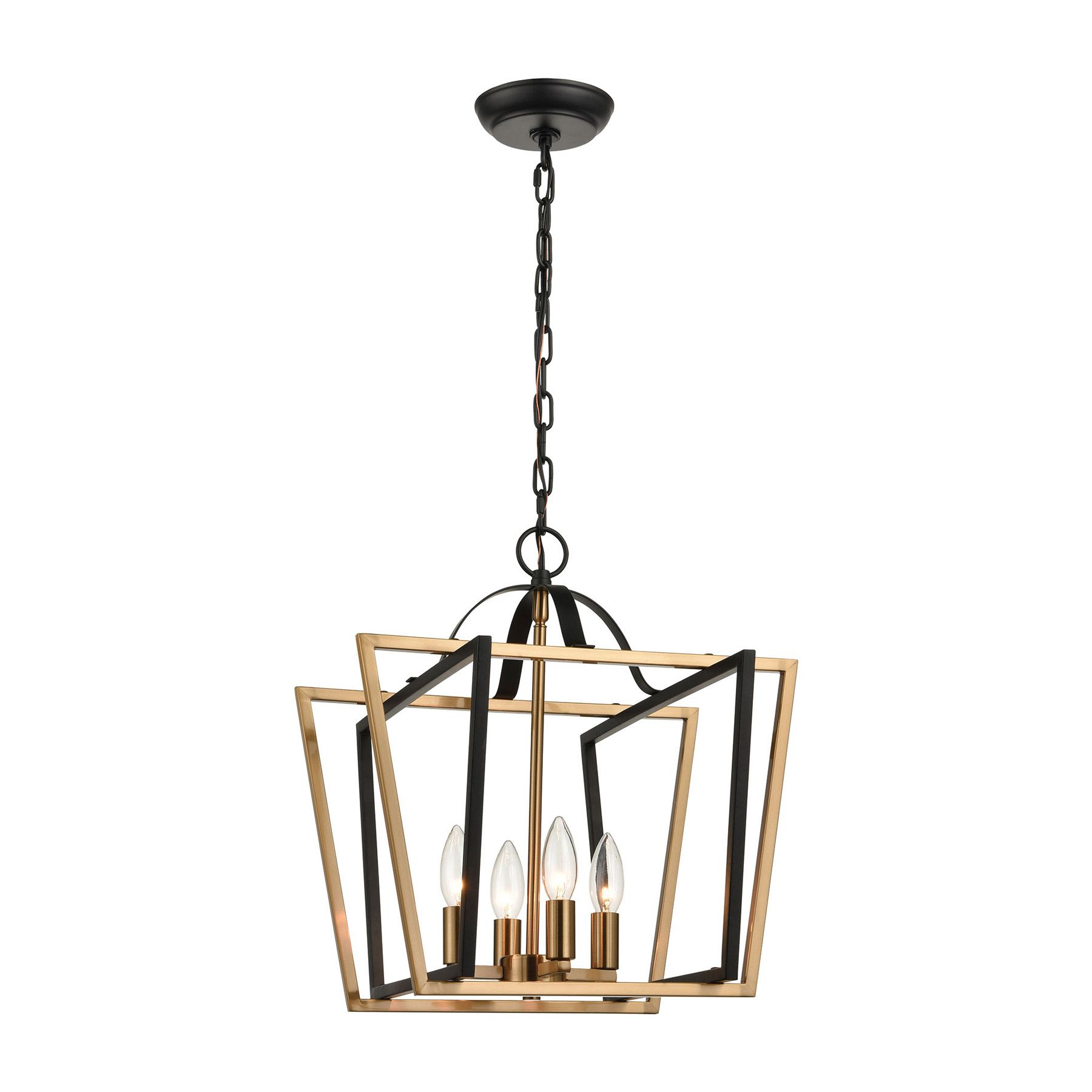 Isle Matte Black Four Light Chandeliers Pertaining To Most Current Elk Lighting 18355/4 4 Light Pendant In Matte Black And (View 12 of 15)