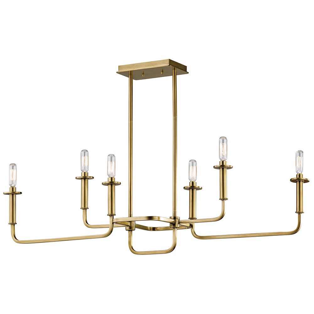Kichler 43362nbr Alden Contemporary Natural Brass Pertaining To Well Liked Natural Brass 19 Inch Eight Light Chandeliers (View 7 of 15)