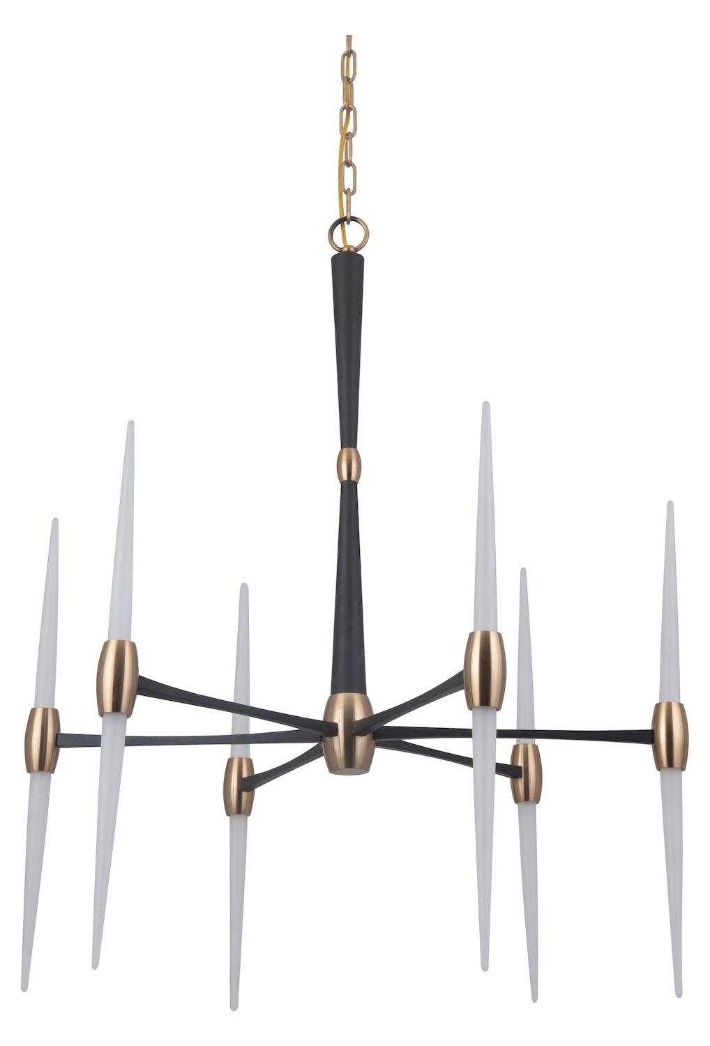 Latest Craftmade 6 Light Flat Black/Satin Brass Led Chandelier In Satin Black 42 Inch Six Light Chandeliers (View 7 of 15)