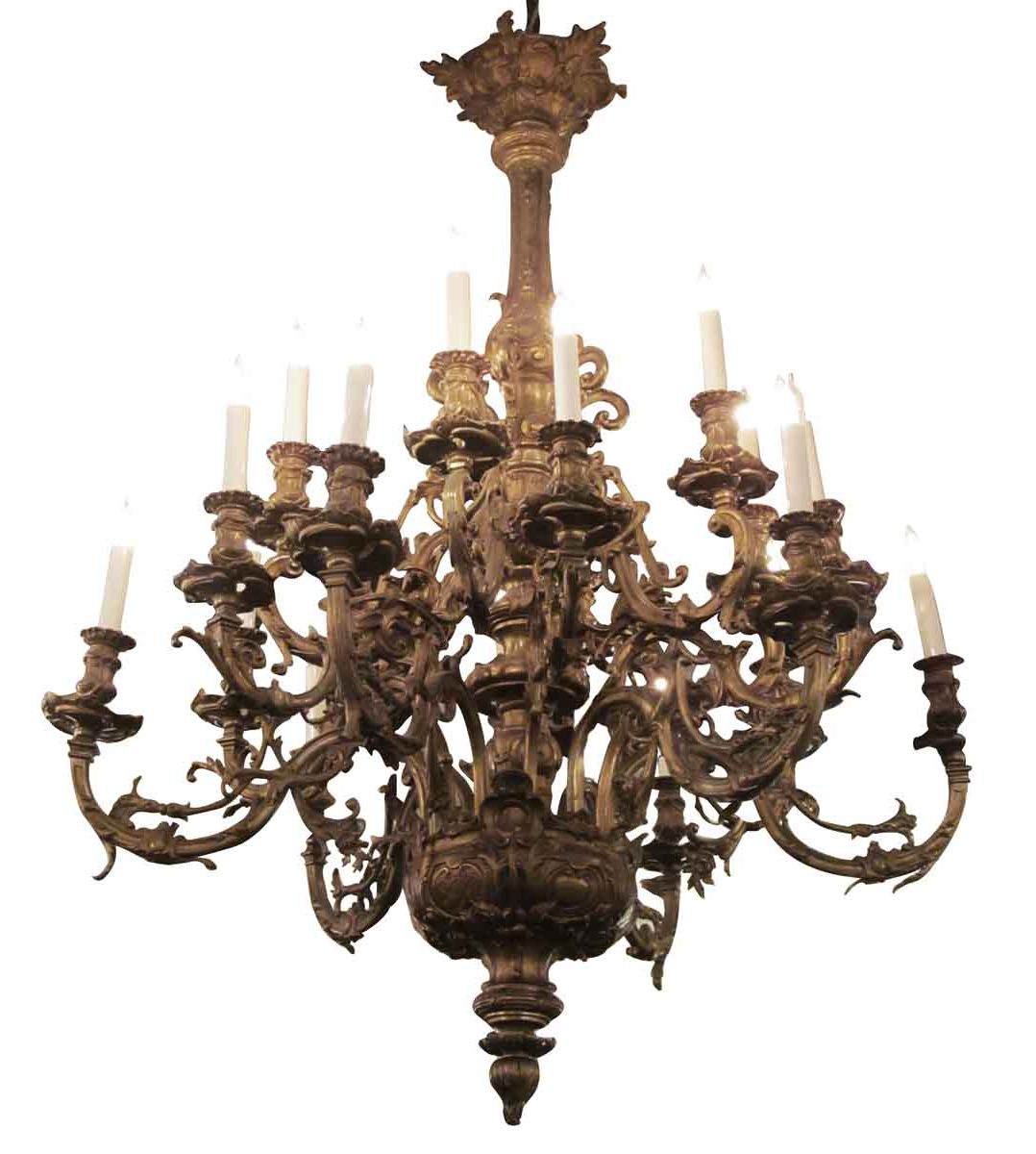 Latest Grand 18 Arm Antique Gilded French Bronze Chandelier Pertaining To Antique Brass Seven Light Chandeliers (View 12 of 15)