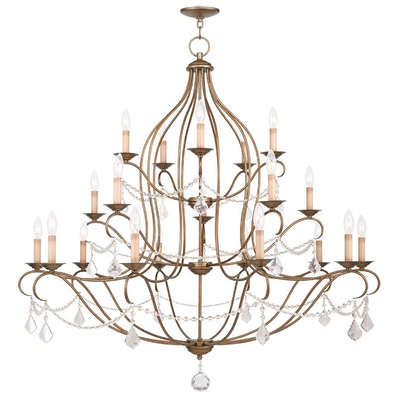 Livex Lighting Chesterfield Chandelier Antique Gold Leaf With Regard To 2020 Antique Gold Three Light Chandeliers (View 11 of 15)