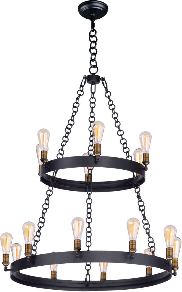 Maxim 26277Bknab Noble Black And Natural Aged Brass In Preferred Natural Brass Six Light Chandeliers (View 13 of 15)