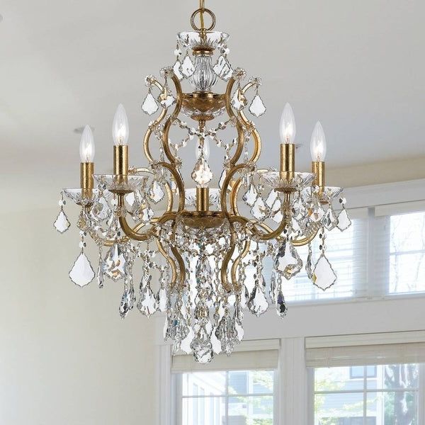 Most Recent Antique Gold Three Light Chandeliers With Shop 6 Light Antique Gold/Crystal Chandelier – On Sale (View 10 of 15)