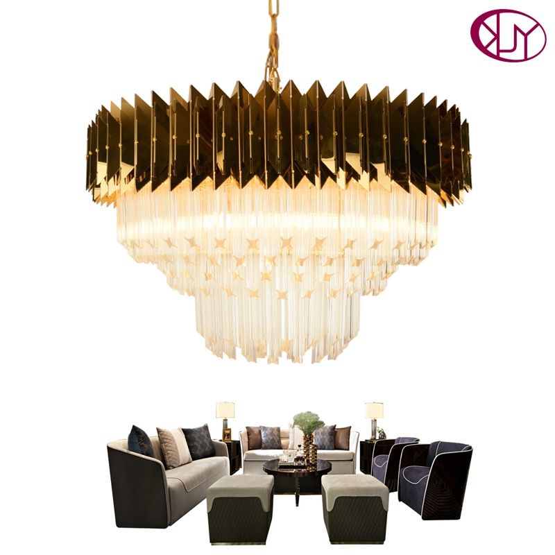 Most Recent Steel 13 Inch Four Light Chandeliers In Youlaike Modern Chain Chandelier Lighting Luxury Gold (View 6 of 15)